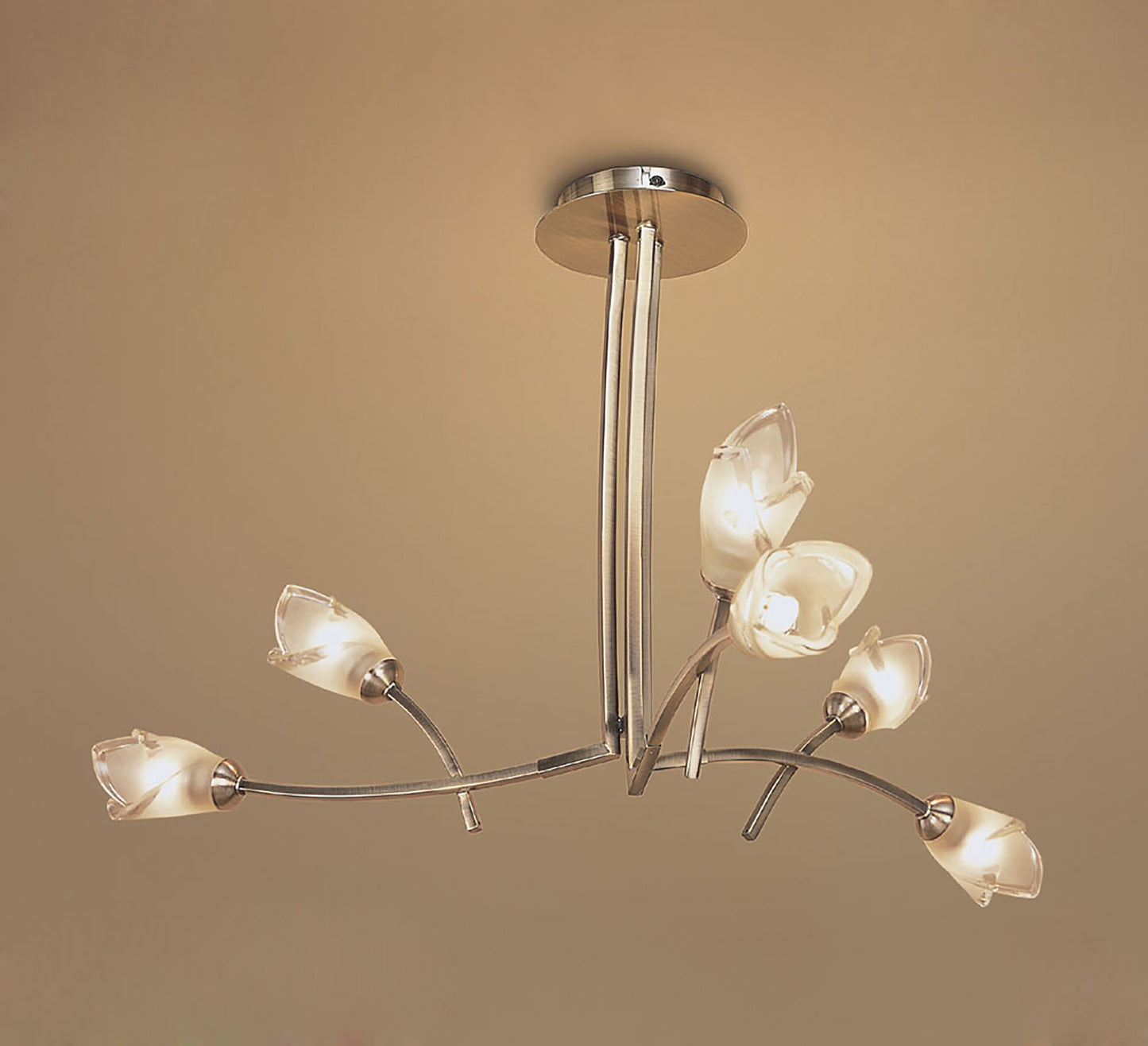 Pietra Pendant 3 Arm 6 Light G9, Antique Brass by Mantra