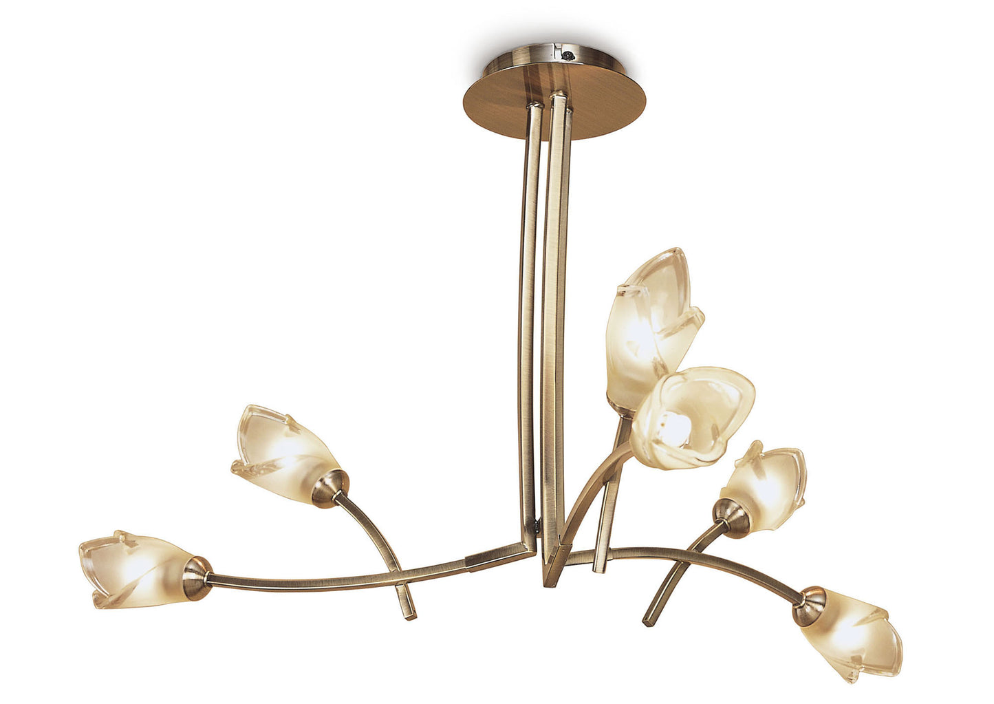 Pietra Pendant 3 Arm 6 Light G9, Antique Brass by Mantra