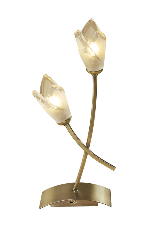 Pietra Table Lamp 2 Light G9, Antique Brass by Mantra