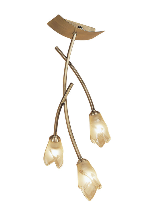 Pietra Ceiling 3 Light G9, Antique Brass by Mantra