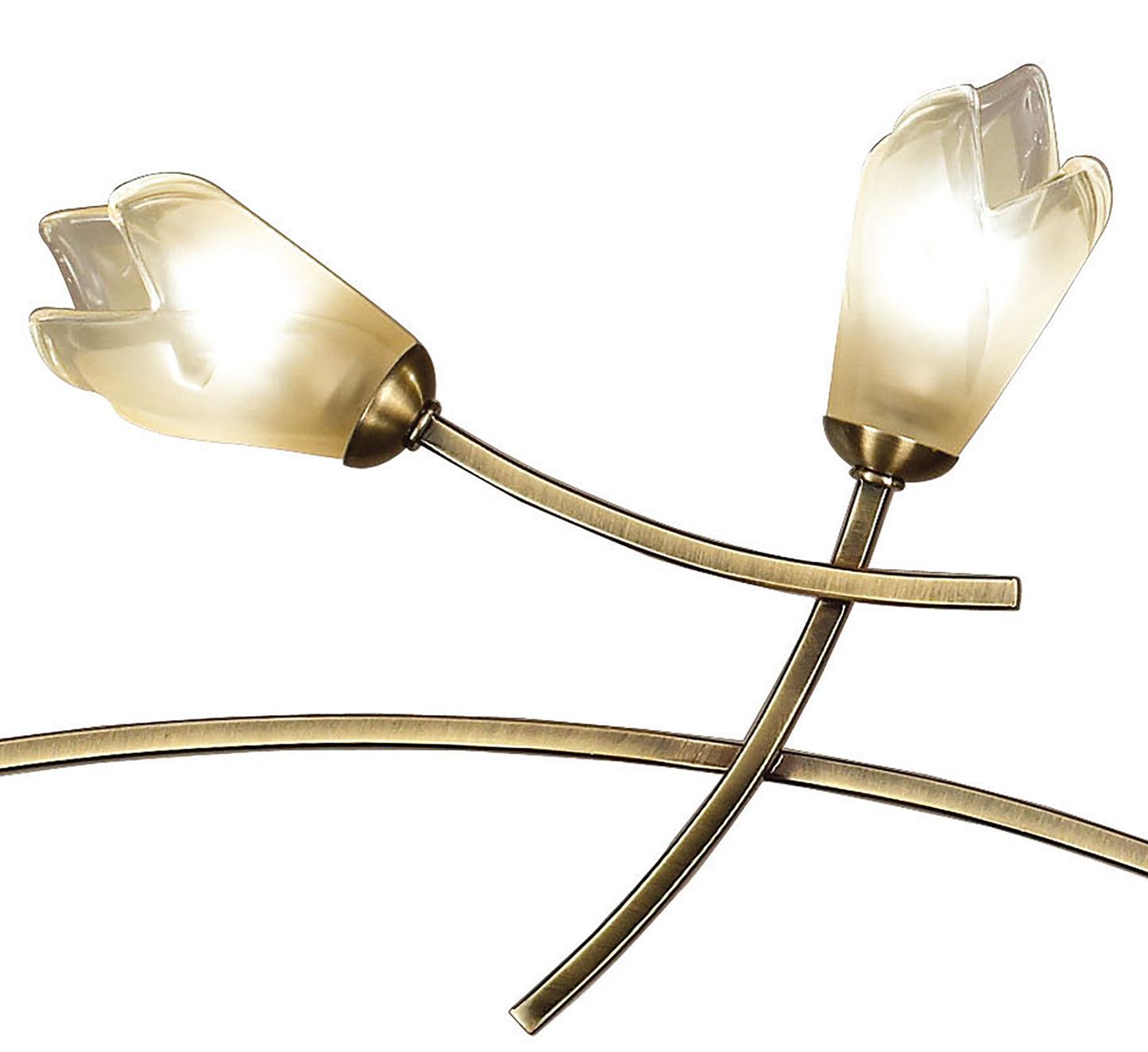 Pietra Linear Pendant 2 Arm 6 Light G9, Antique Brass by Mantra