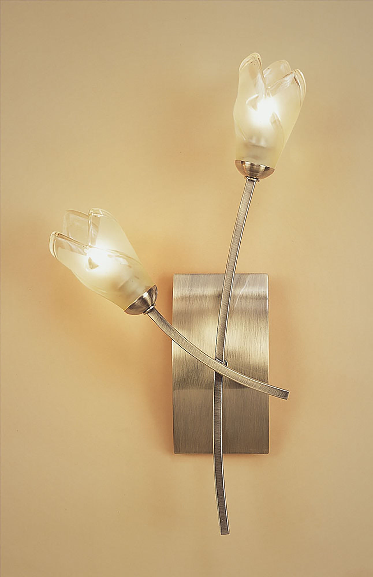 Pietra Wall Lamp Switched 2 Light G9, Antique Brass by Mantra