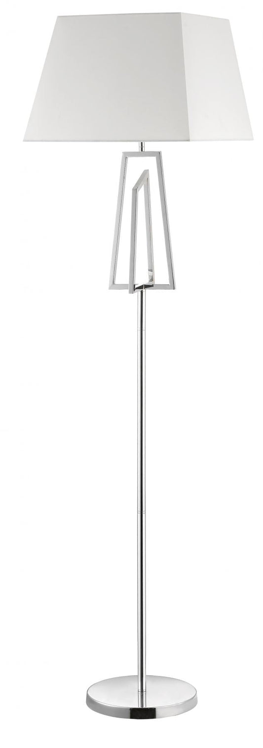 Plaza Polished Chrome Floor Lamp c/w Square Shade