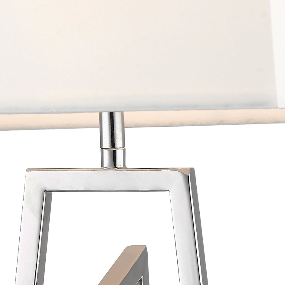 Plaza Polished Chrome Table Lamp c/w Square Shade