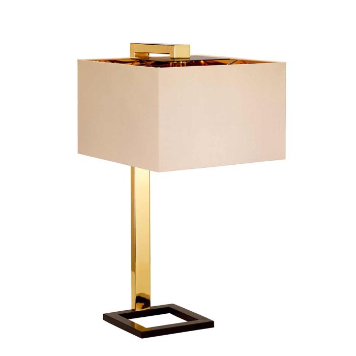 Plein 1 Light Table Lamp - Dark Brown / Polished Gold