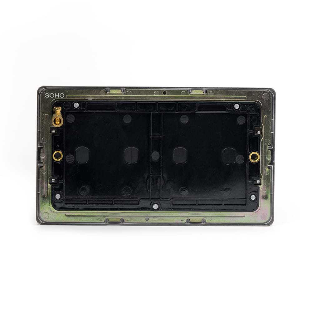 The Camden Collection Matt Black 2 Gang Blanking Plate Screwless