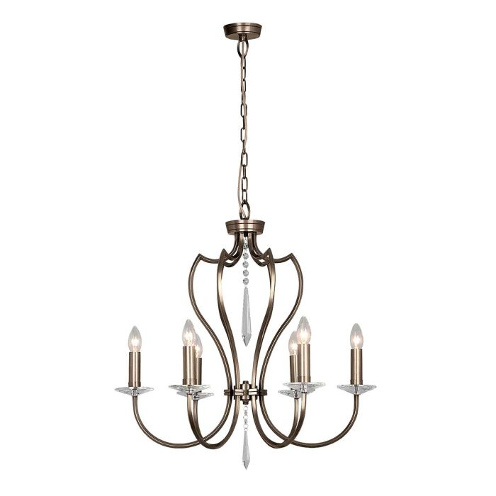 Pimlico 6 Light Chandelier - Dark Bronze