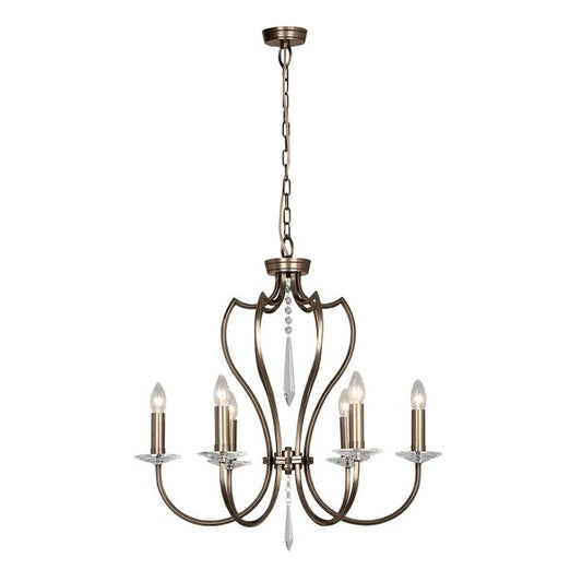 Pimlico 6 Light Chandelier - Dark Bronze