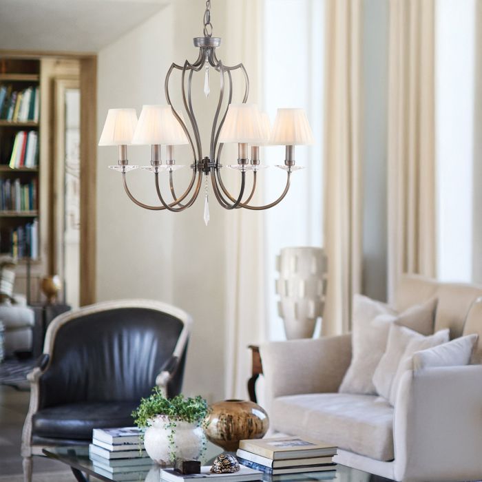 Pimlico 6 Light Chandelier - Dark Bronze