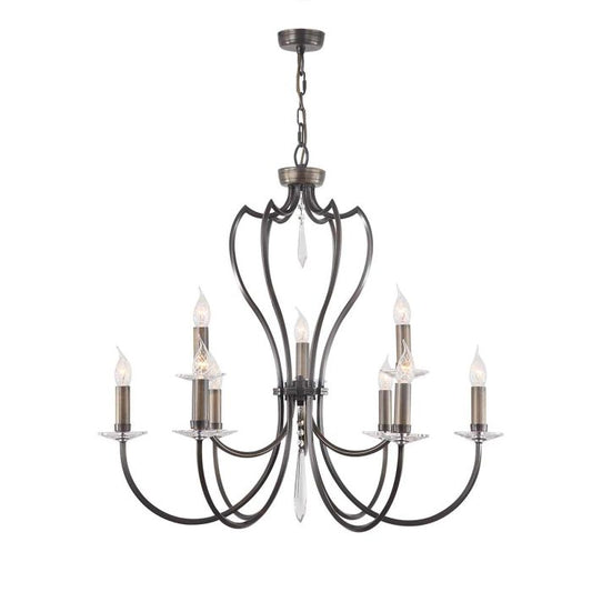 Pimlico 9 Light Chandelier - Dark Bronze