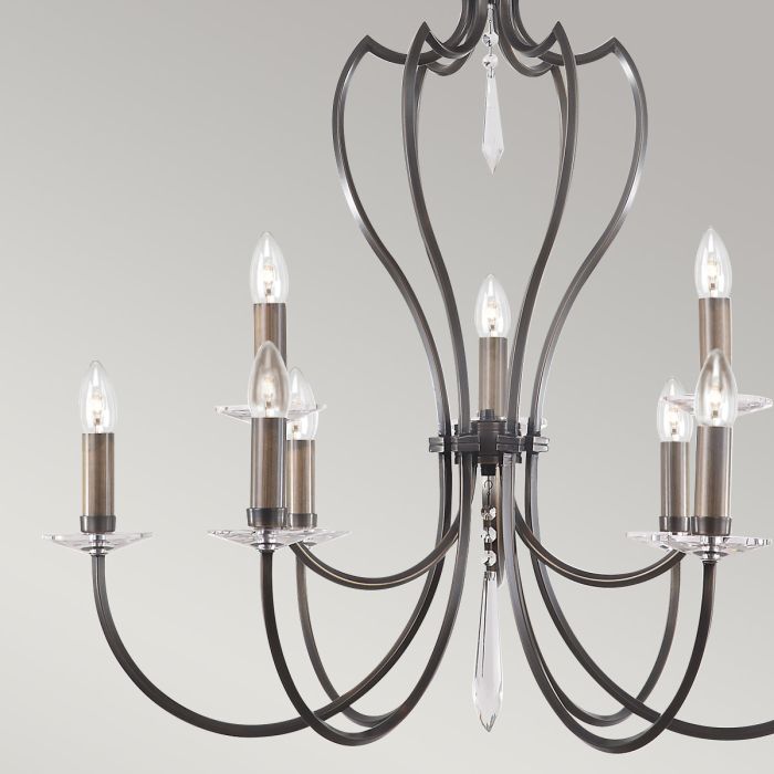 Pimlico 9 Light Chandelier - Dark Bronze