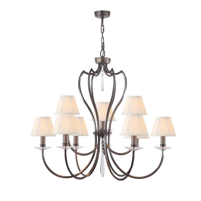 Pimlico 9 Light Chandelier - Dark Bronze