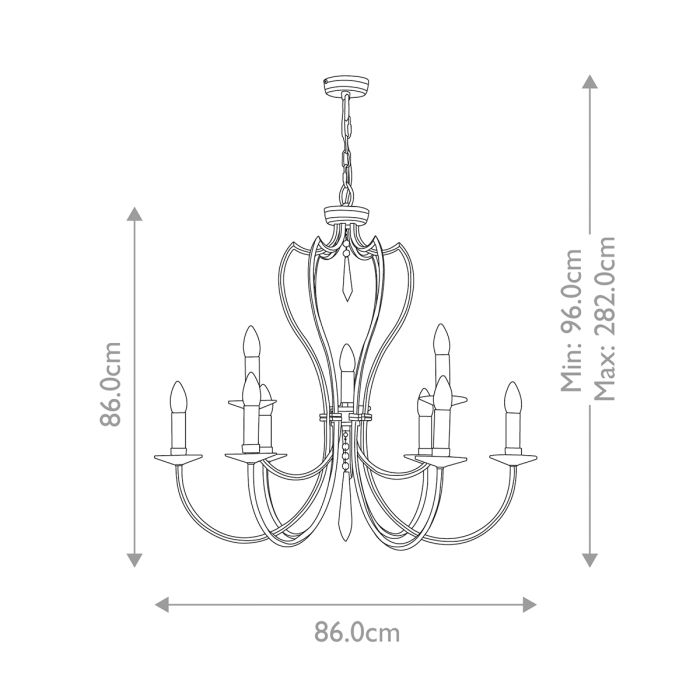Pimlico 9 Light Chandelier - Dark Bronze