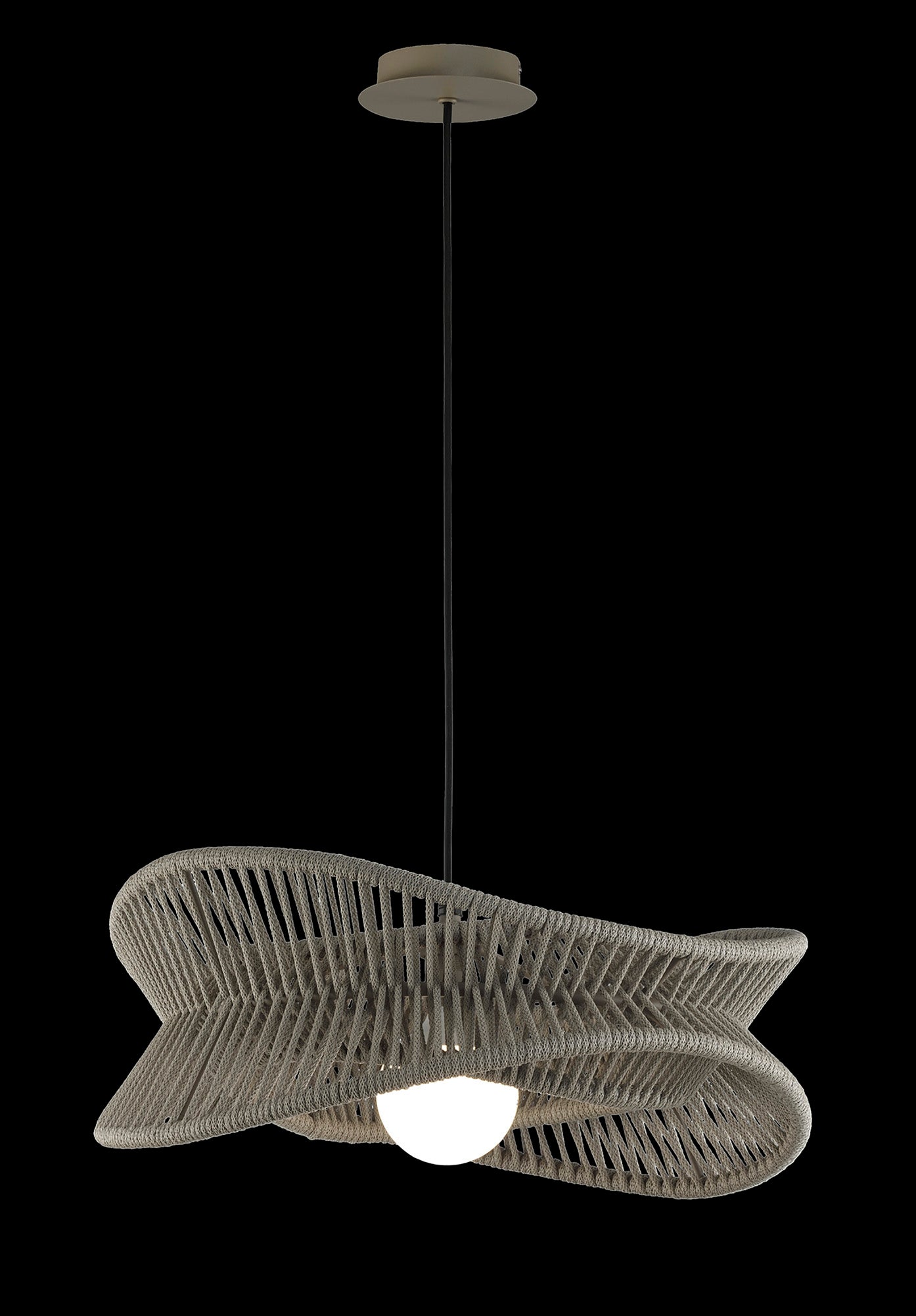 Polinesia 60cm Pendant, 1 x E27, IP44, Beige Oscu, 2yrs Warranty by Mantra