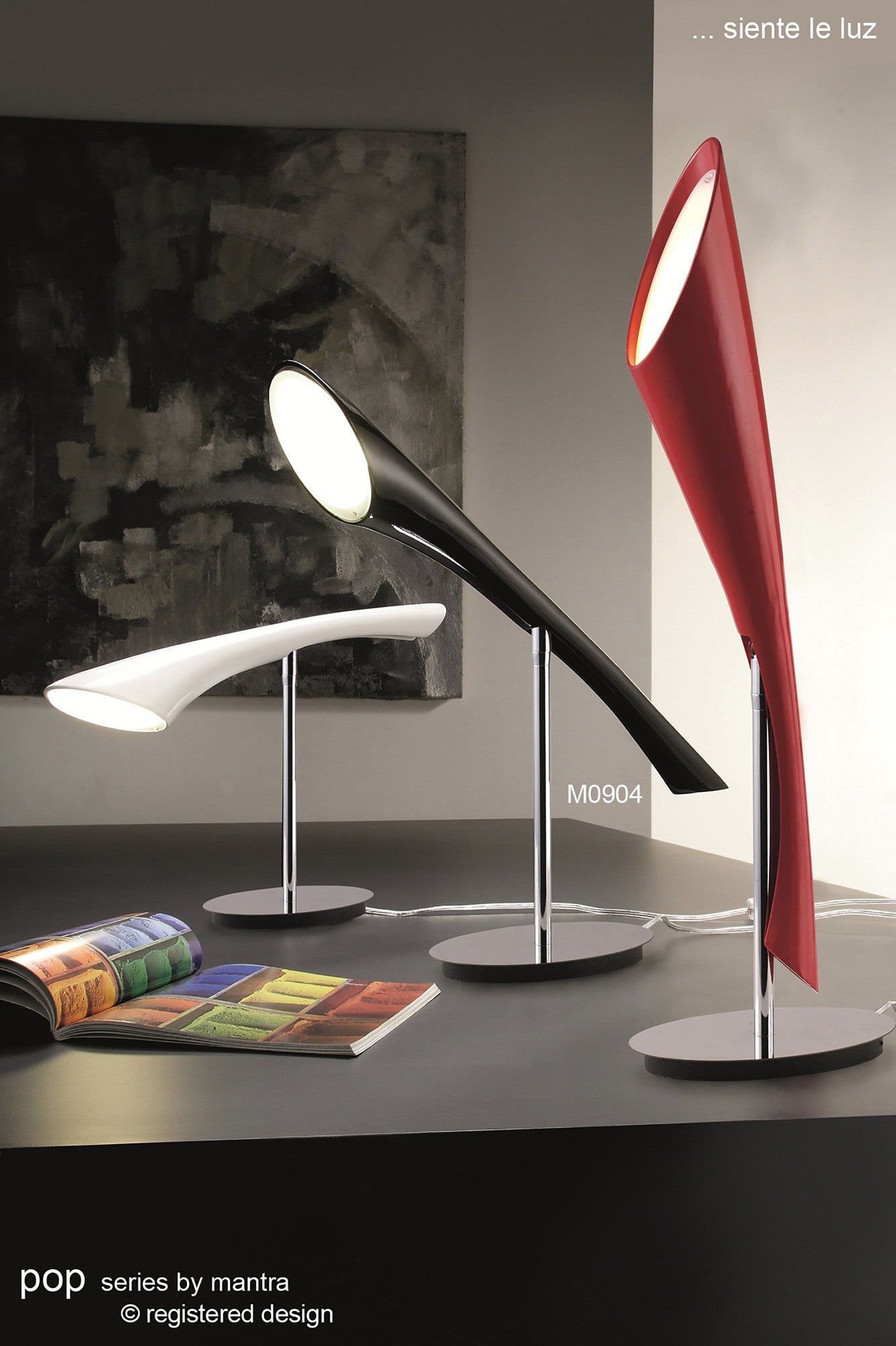 Pop Pendant/Ceiling Convertible To Semi Flush 6 Light E27, Gloss Red/White Acrylic/Polished Chrome, CFL Lamps INCLUDED by Mantra