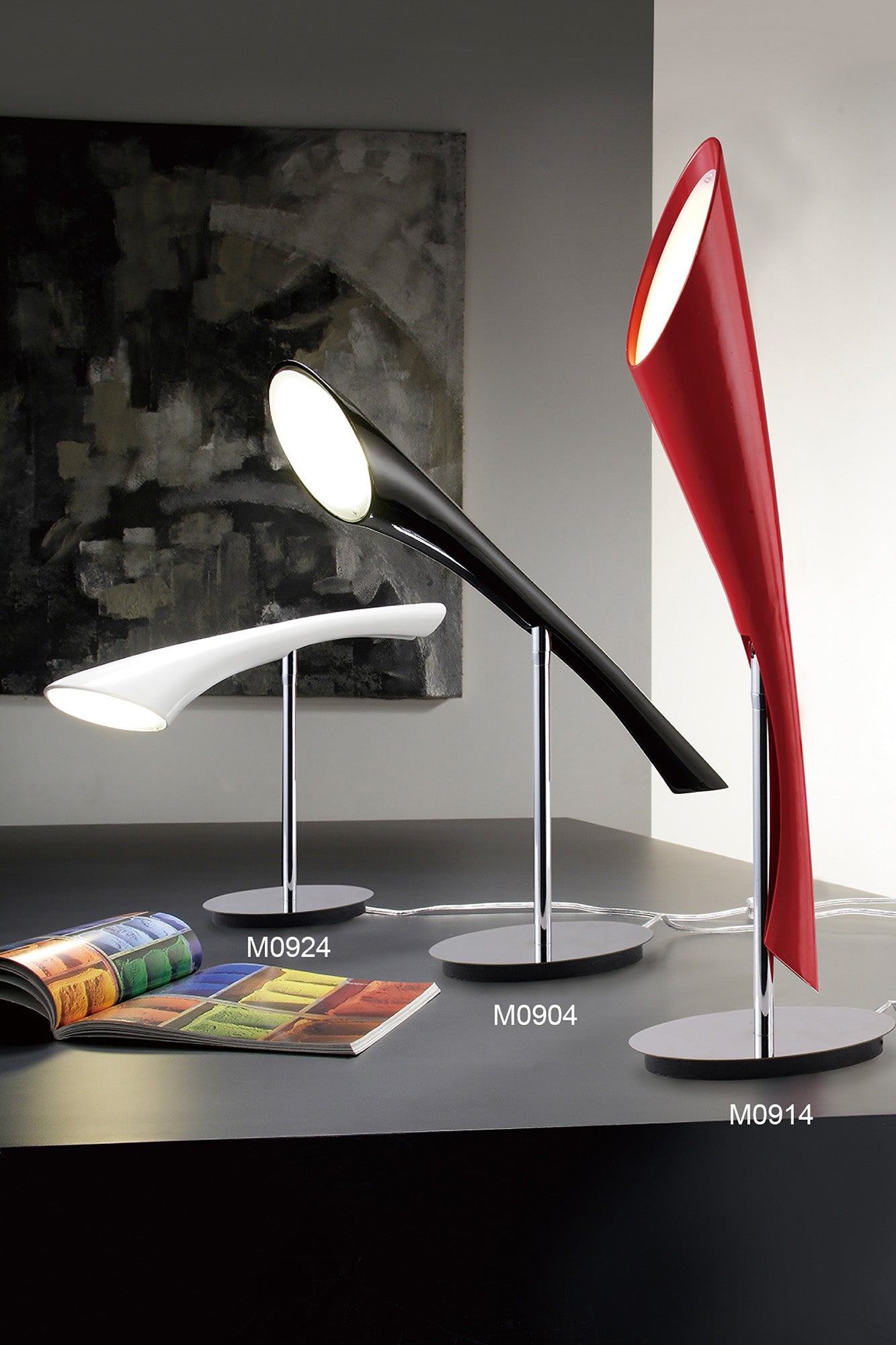 Pop Pendant/Ceiling Convertible To Semi Flush 6 Light E27, Gloss Red/White Acrylic/Polished Chrome, CFL Lamps INCLUDED by Mantra