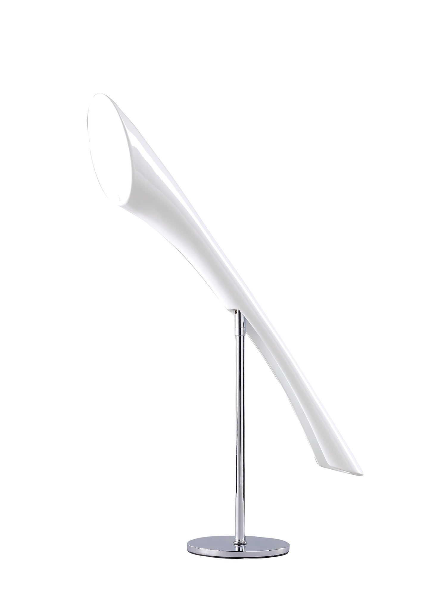 Pop Table Lamp 1 Light E27, Gloss White/White Acrylic/Polished Chrome, CFL Lamps INCLUDED by Mantra