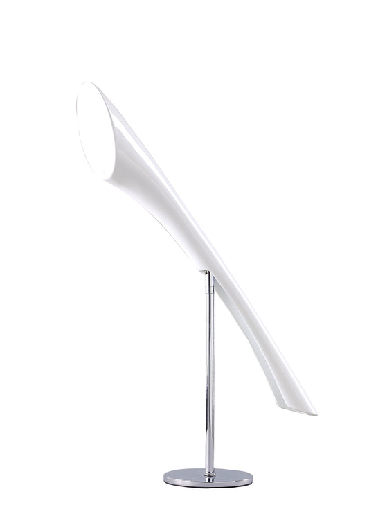 Pop Table Lamp 1 Light E27, Gloss White/White Acrylic/Polished Chrome, CFL Lamps INCLUDED by Mantra