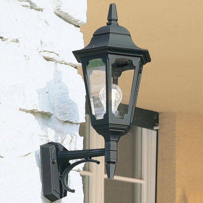 Parish 1 Light Up Wall Lantern - Black
