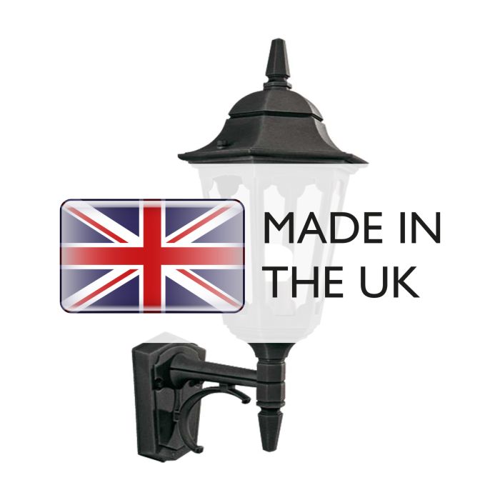 Parish 1 Light Up Wall Lantern - Black