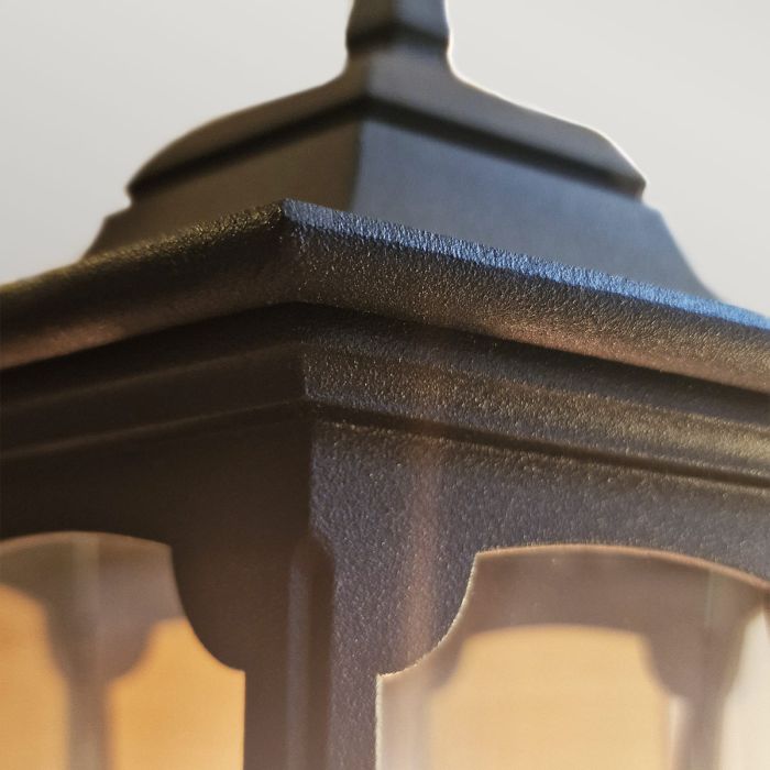 Parish 1 Light Pedestal Lantern - Black