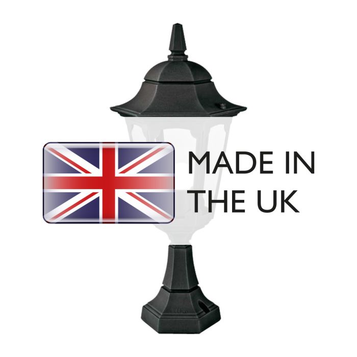 Parish 1 Light Pedestal Lantern - Black