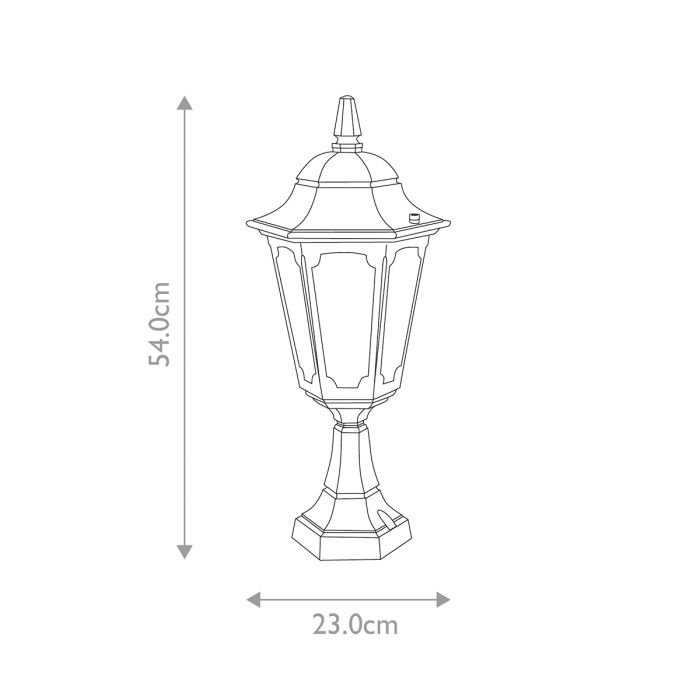 Parish 1 Light Pedestal Lantern - Black