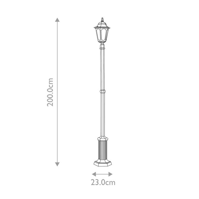 Parish 1 Light Lamp Post - Black