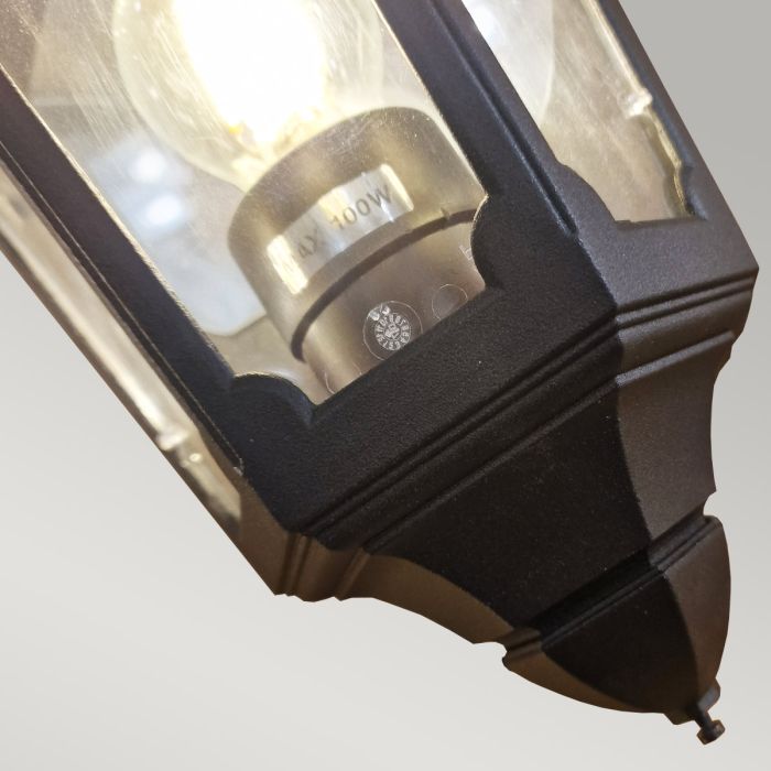 Parish 1 Light Half Lantern - Black