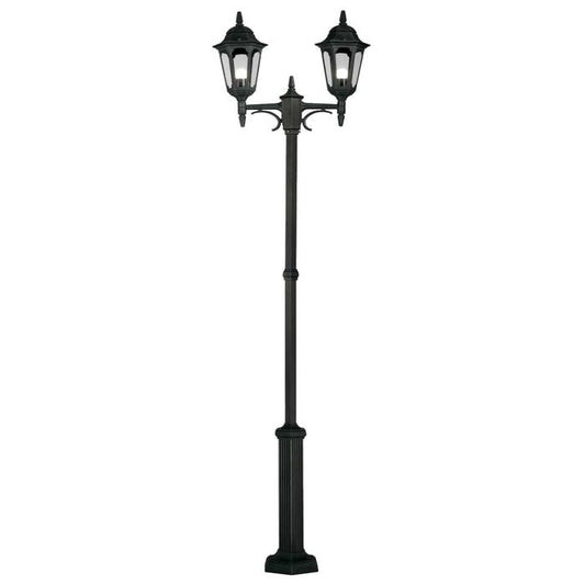Parish 2 Light Twin Lamp Post - Black
