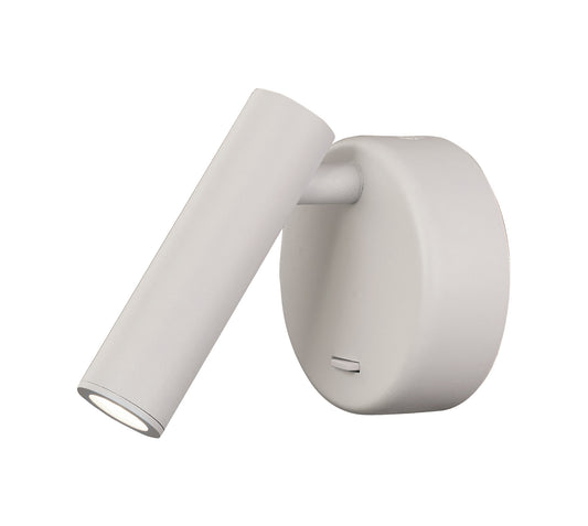 Prea Wall/Reading Light, 3W LED, 3000K, 210lm, Switched, White, 3yrs Warranty by Mantra