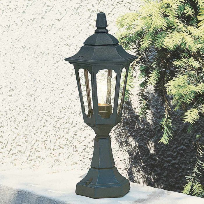Parish Mini 1 Light Pedestal Lantern - Black