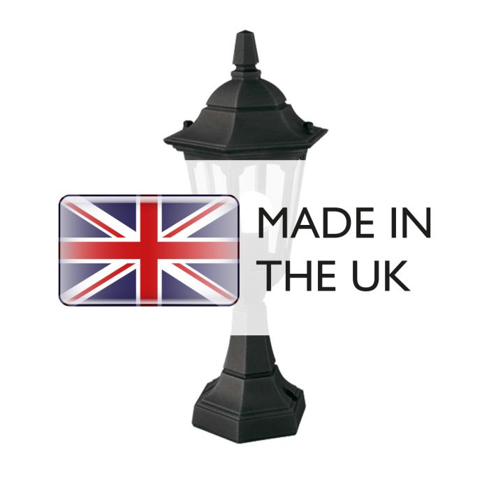 Parish Mini 1 Light Pedestal Lantern - Black