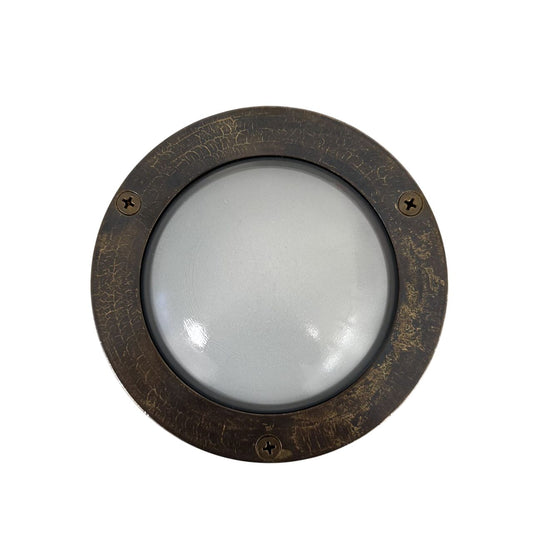 Compact Mini Circular Bulkhead Plain (Antique Brass)