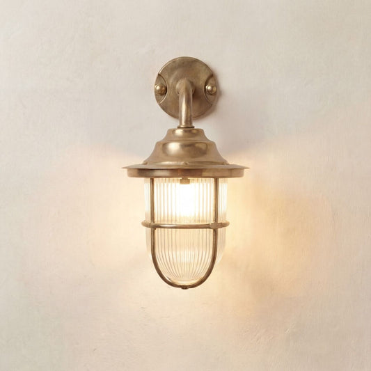 Goose Neck Wall Lantern (Raw Brass)