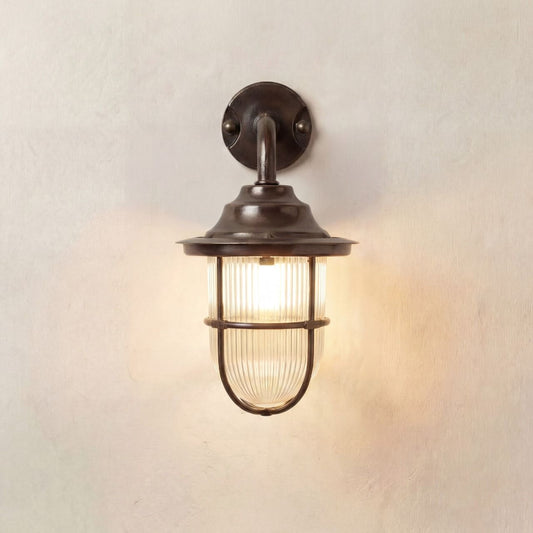 Goose Neck Wall Lantern (Antique Brass)