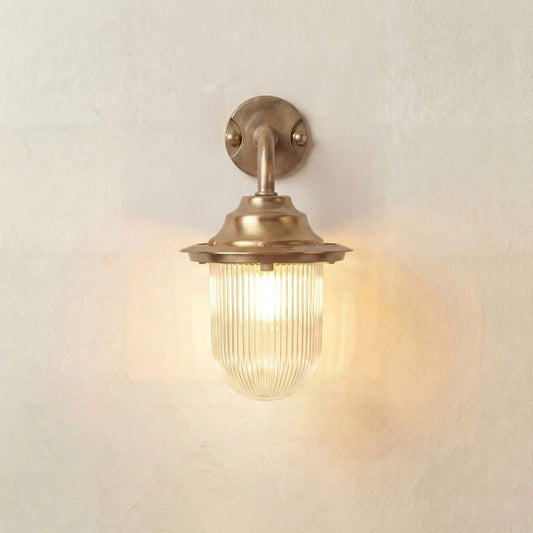 Goose Neck Wall Lantern Plain (Raw Brass)