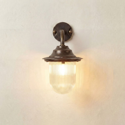 Goose Neck Wall Lantern Plain (Antique Brass)