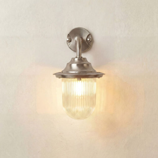 Goose Neck Wall Lantern Plain (Satin Nickel)