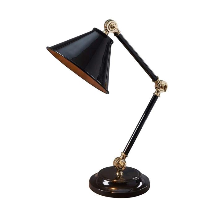 Provence Element 1 Light Mini Table Lamp - Black / Polished Brass