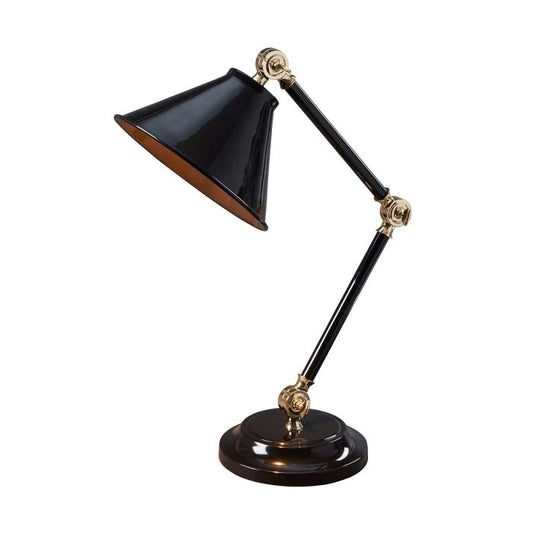 Provence Element 1 Light Mini Table Lamp - Black / Polished Brass