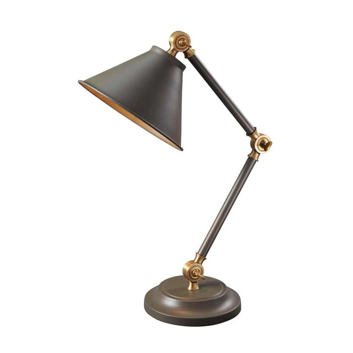 Provence Element 1 Light Mini Table Lamp - Dark Grey / Aged Brass