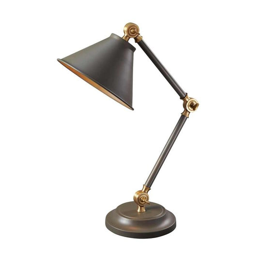 Provence Element 1 Light Mini Table Lamp - Dark Grey / Aged Brass