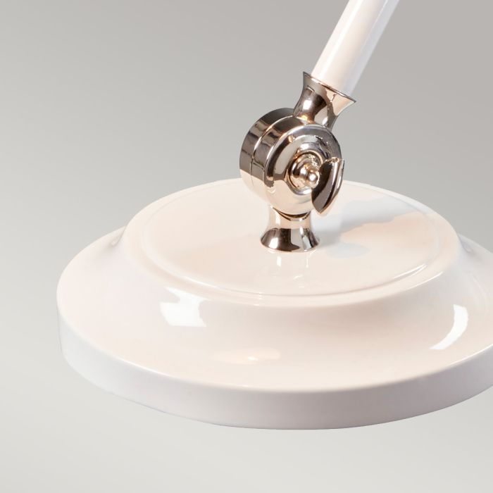 Provence Element 1 Light Mini Table Lamp - White / Polished Nickel