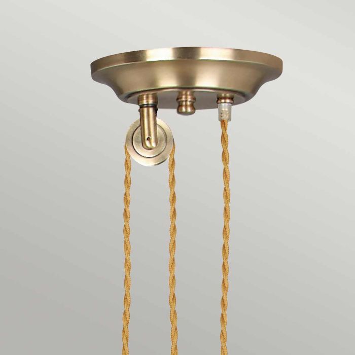 Provence 1 Light Rise and Fall Pendant - Aged Brass