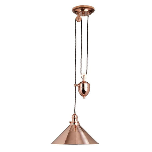 Provence 1 Light Rise and Fall Pendant - Polished Copper