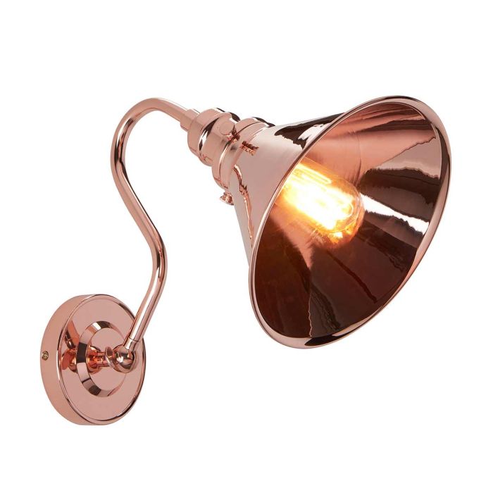 Provence 1 Light Wall Light - Polished Copper