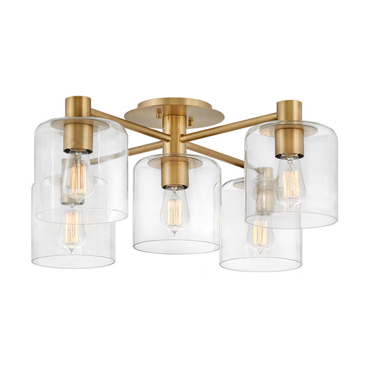 Axel 5 Light Semi-flush Mount – Brass