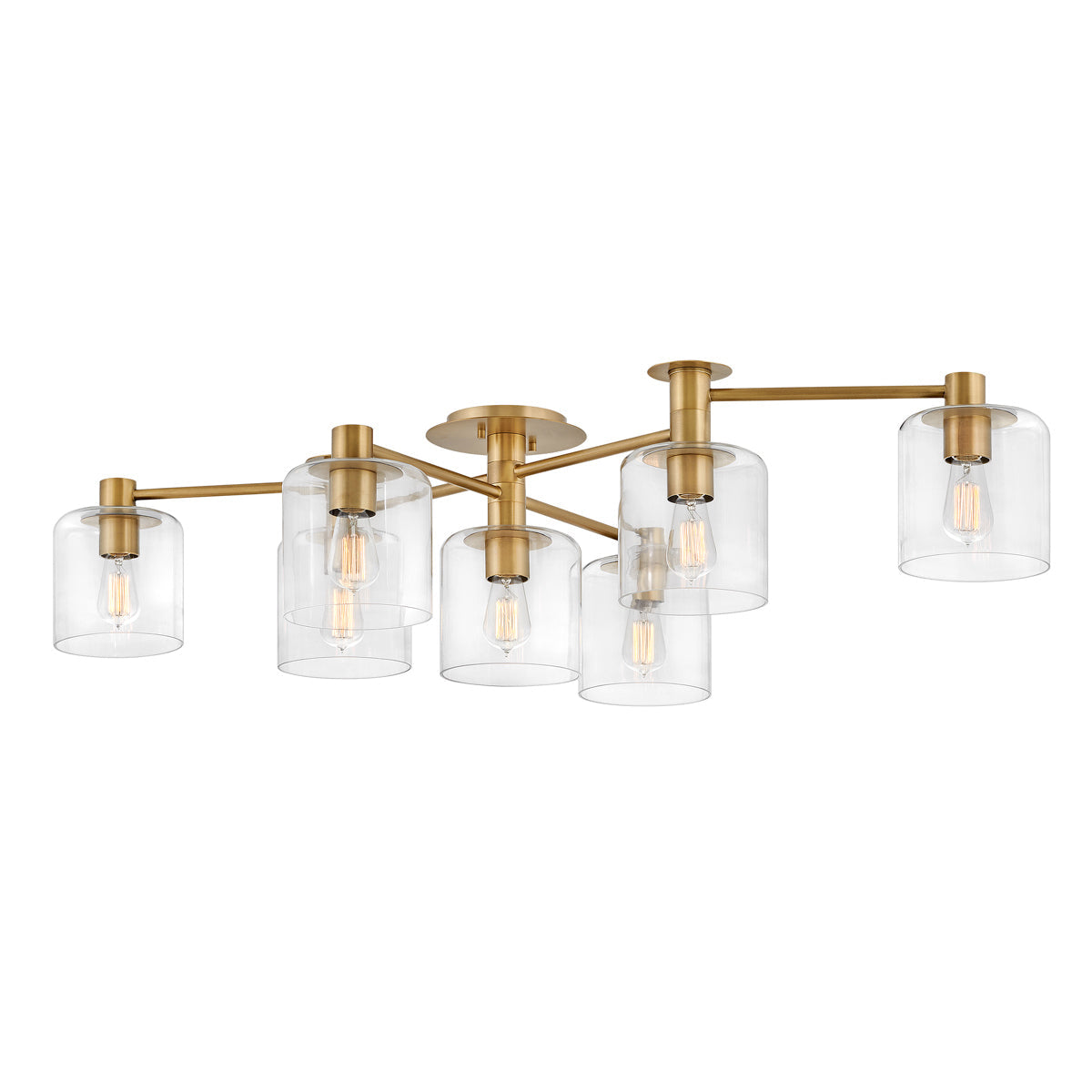 Axel 7 Light Semi-flush Mount – Brass