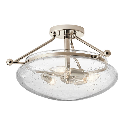 Belle 3 Light Semi-Flush Mount – Polished Nickel